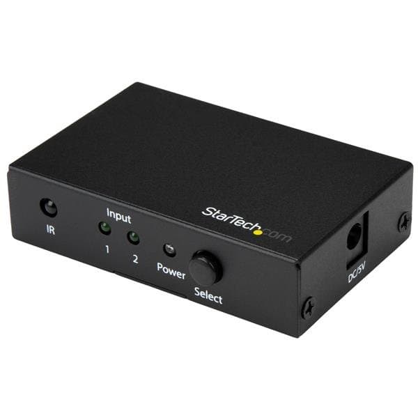 StarTech 2-Port HDMI 2.0 Switch, 4K 60Hz, 3840×2160, Black