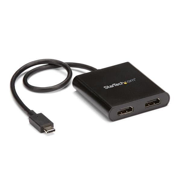 StarTech 2-Port USB-C to HDMI Adapter, 4K 30Hz, Dual Monitor, Thunderbolt 3