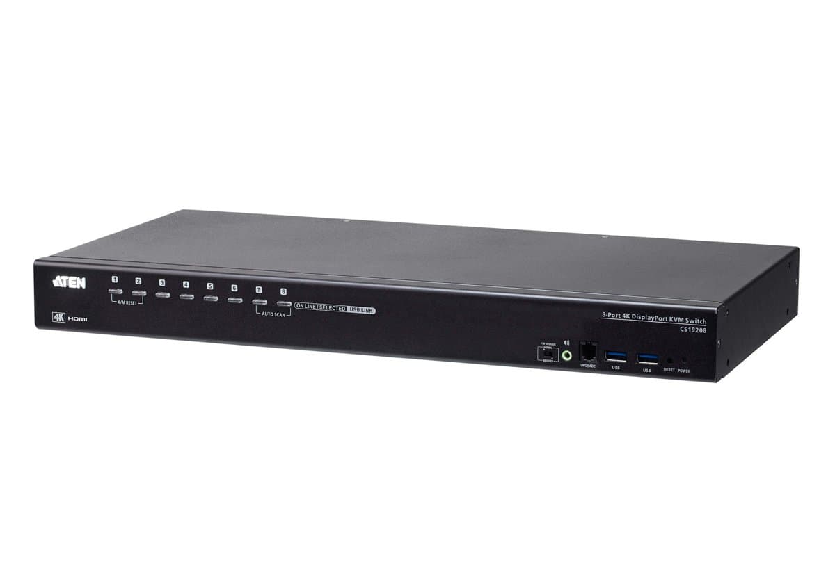 ATEN CS19208 8-Port 4K DisplayPort KVM, 4096 x 2160, 60 Hz, USB 3.0