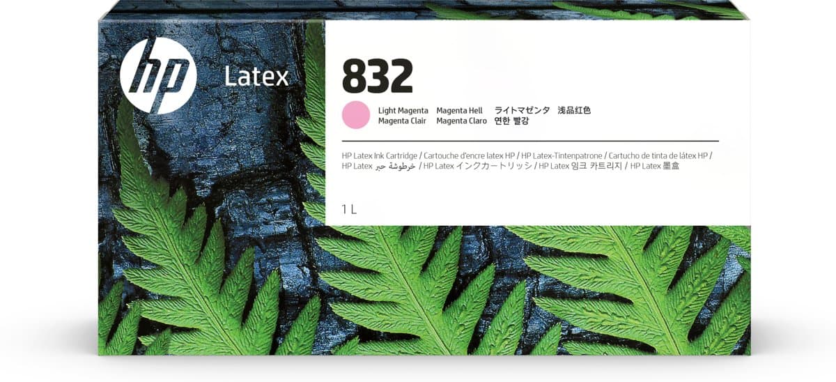 HP 832 1-Liter Light Magenta Latex Ink Cartridge, Thermal Inkjet