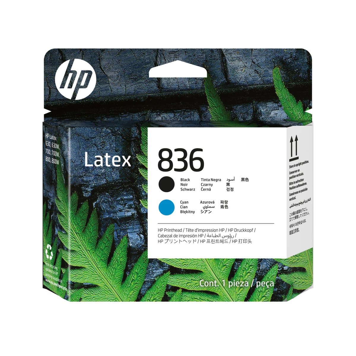 HP 836 Black/Cyan Latex Printhead, Thermal Inkjet, Latex 700–800 Series