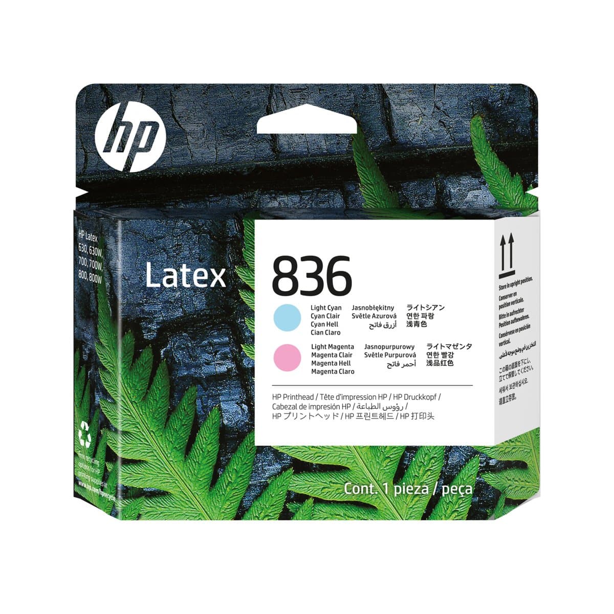 HP 836 Light Cyan/Light Magenta Latex Printhead, Thermal Inkjet, HP Latex 700/800 Compatible, User-Replaceable