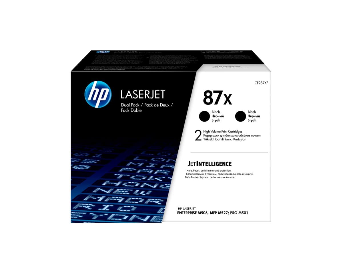 HP 87X High Yield Black LaserJet Toner Cartridges 2-Pack, 36000 Pages