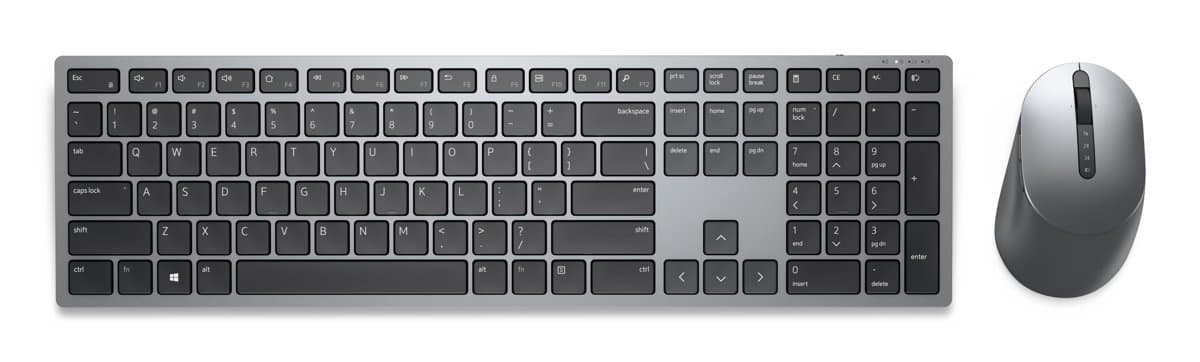Dell KM7321W Premier Wireless Keyboard, Full-Size, RF/Bluetooth, Grey-Titanium