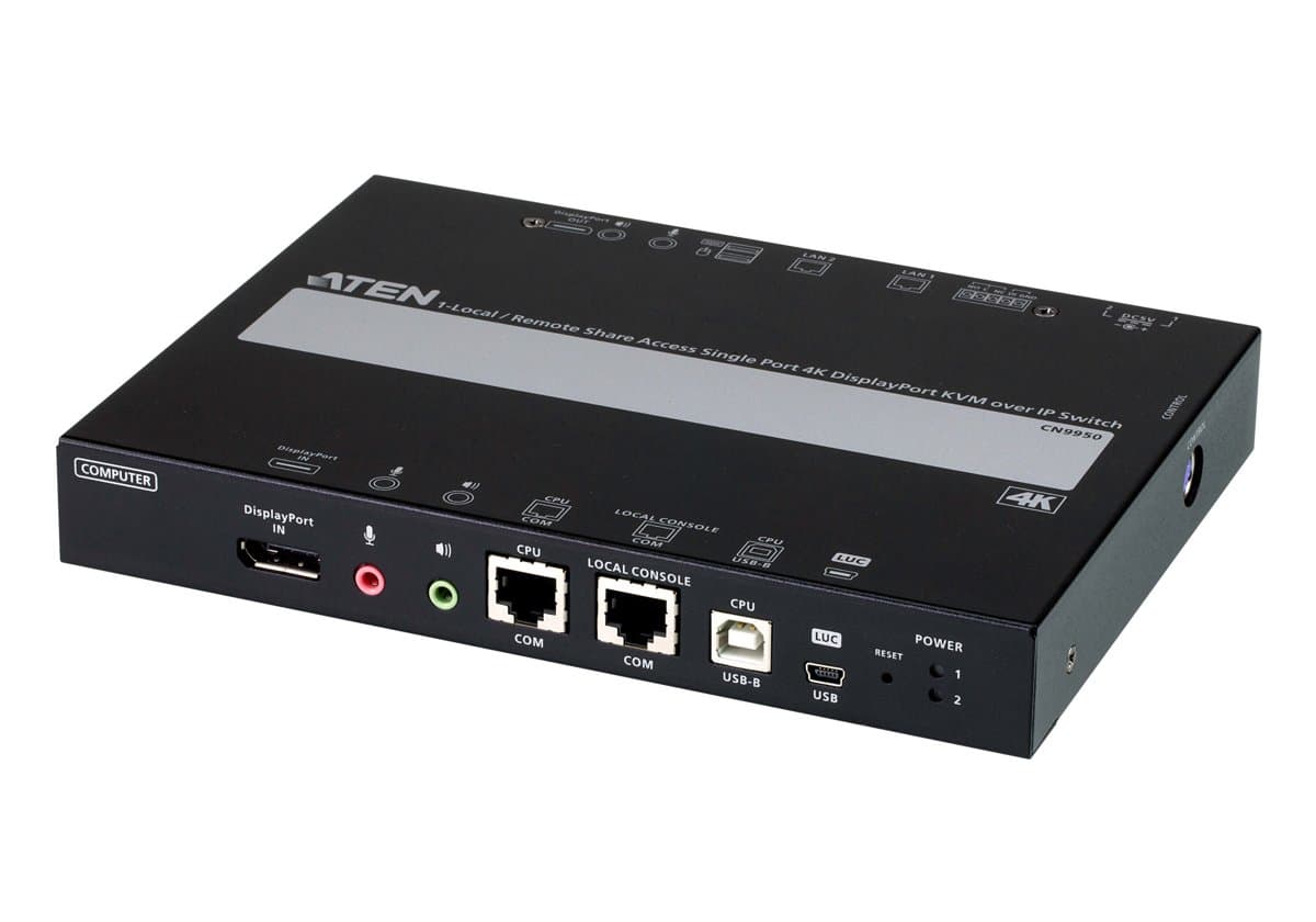 ATEN CN9950, 4K DCI DisplayPort KVM Over IP, 4096×2160, 30 Hz, 5V DC