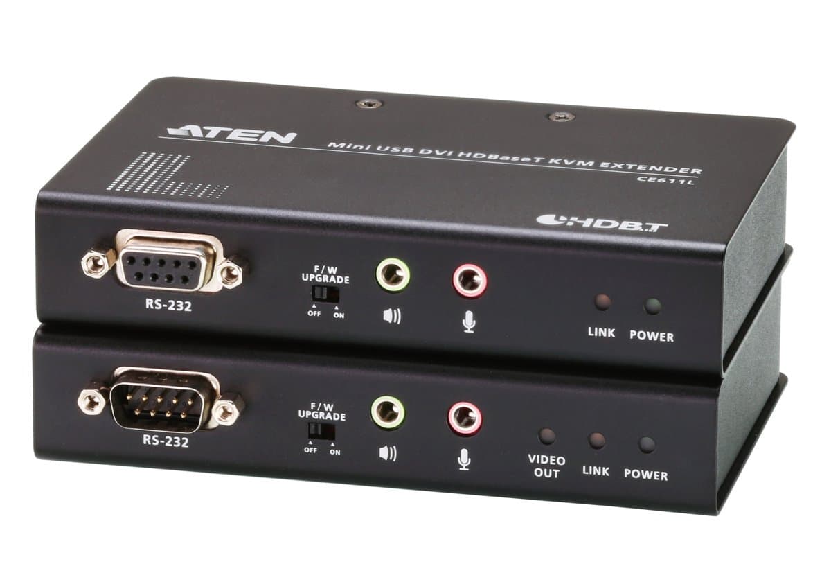 ATEN CE611, USB DVI HDBaseT KVM Extender, 100m, Cat6/6a, Audio
