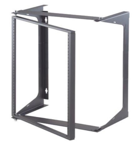 Legrand 19-21-T25DB Wall-Mount Swing-Out Equipment Rack, 11U, Black