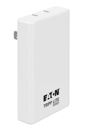Eaton 65W USB-C 2-Port Wall Charger Ultra Slim Pd 3.0 Fast Charging