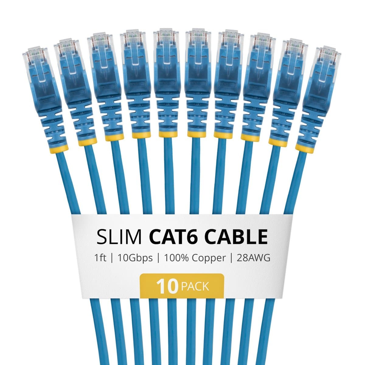 StarTech.com Slim CAT6 Cable 10 Pack Blue Slim Snagless RJ45 UTP Patch Cable