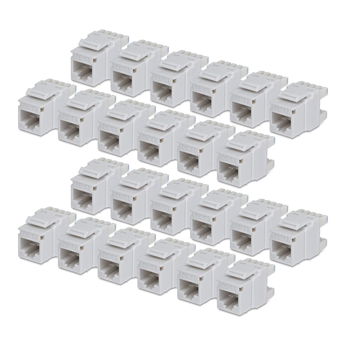 StarTech.com CAT6 UTP Keystone Jack 24-Pack 180-Degree 110 Punch Down White