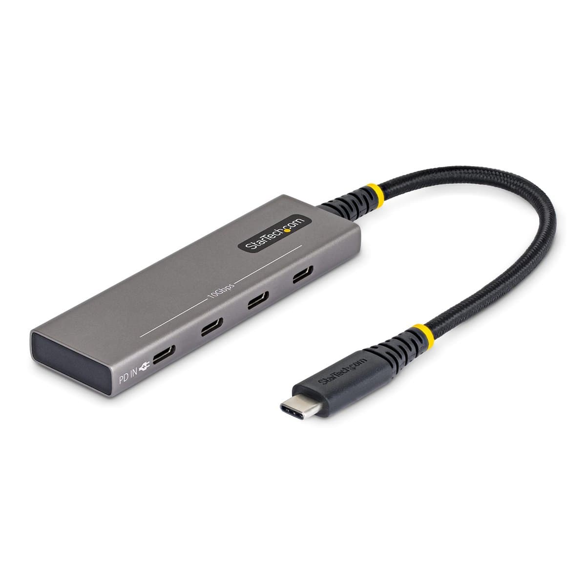 StarTech 4-Port USB-C Hub, USB 3.2 Gen 2, 10Gbps, 100W Power Delivery, Aluminum