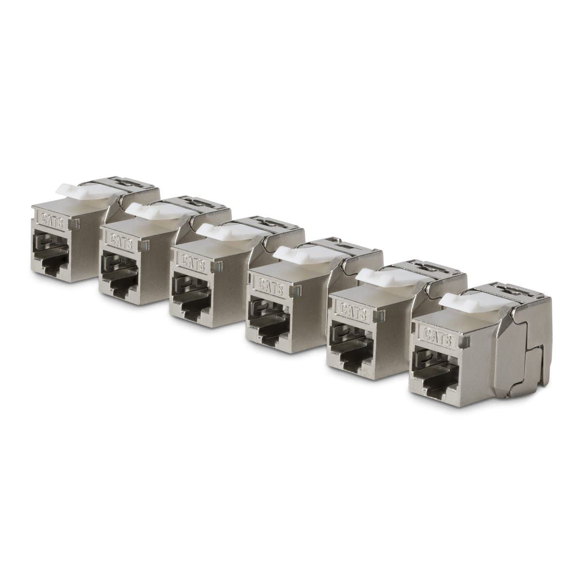 StarTech.com CAT8 STP Keystone Jack 6-Pack 180-Degree/Toolless/Shielded