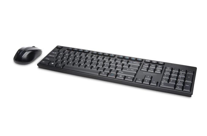Kensington Pro Fit Wireless Desktop Set, Full-size, QWERTY, RF Wireless, Mouse