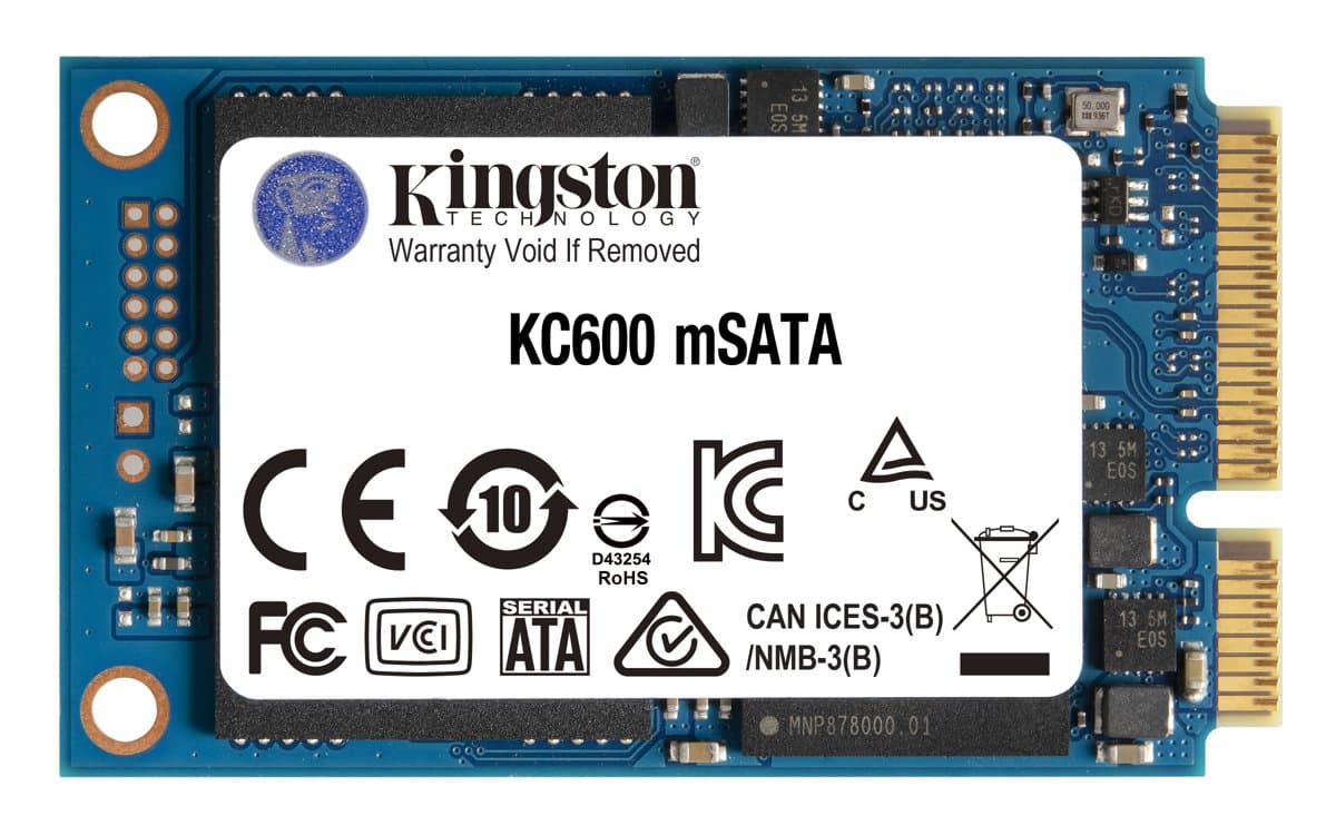 Kingston KC600 512GB mSATA SSD, 550MB/s Read, 520MB/s Write, SATA 6Gbit/s