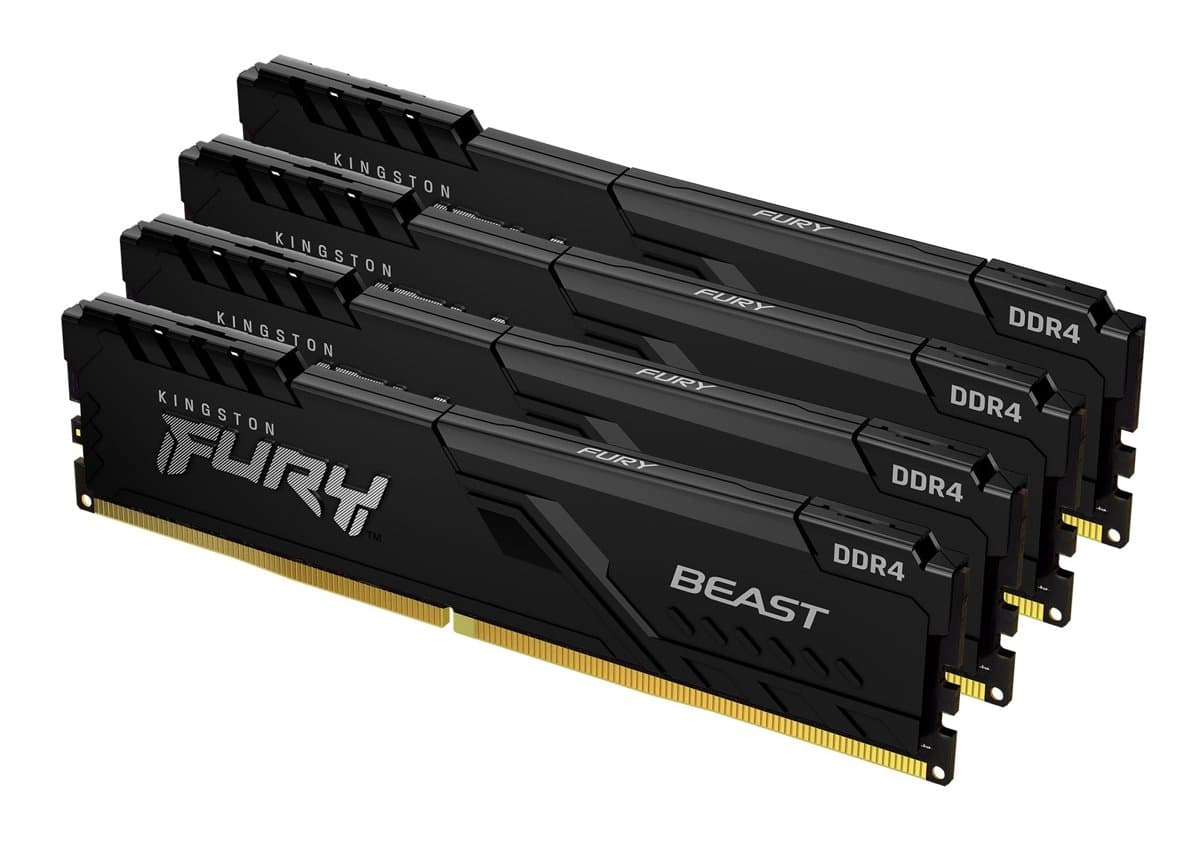 Kingston FURY Beast 64GB DDR4 3200MT/s, CL16, Kit of 4, Black