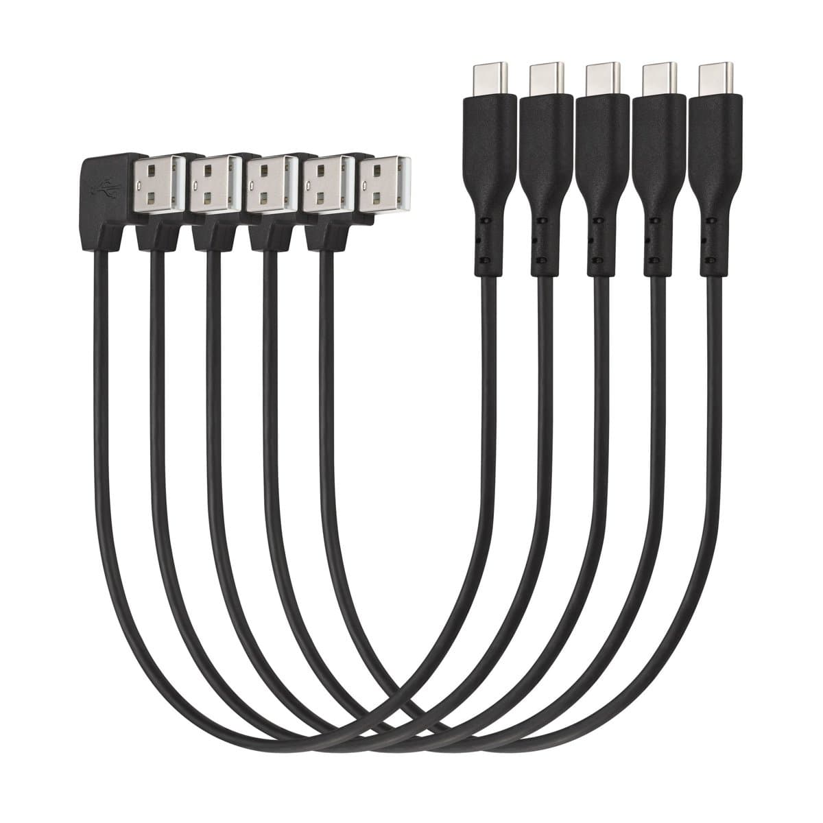 Kensington Charge & Sync USB-A to USB-C Cable (5-Pack), 0.33 m, USB 2.0, 480 Mbps, 60W Charging