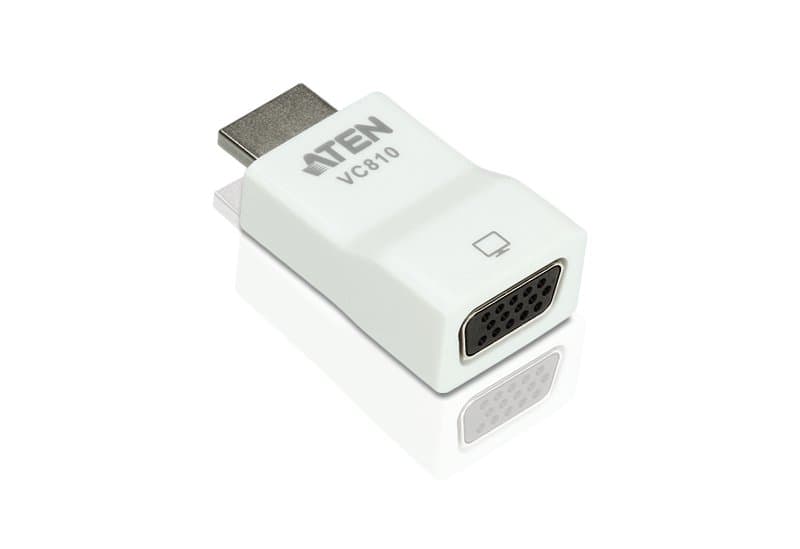 ATEN VC810 HDMI to VGA Converter, 1920 × 1200, 1080p, White, Plastic