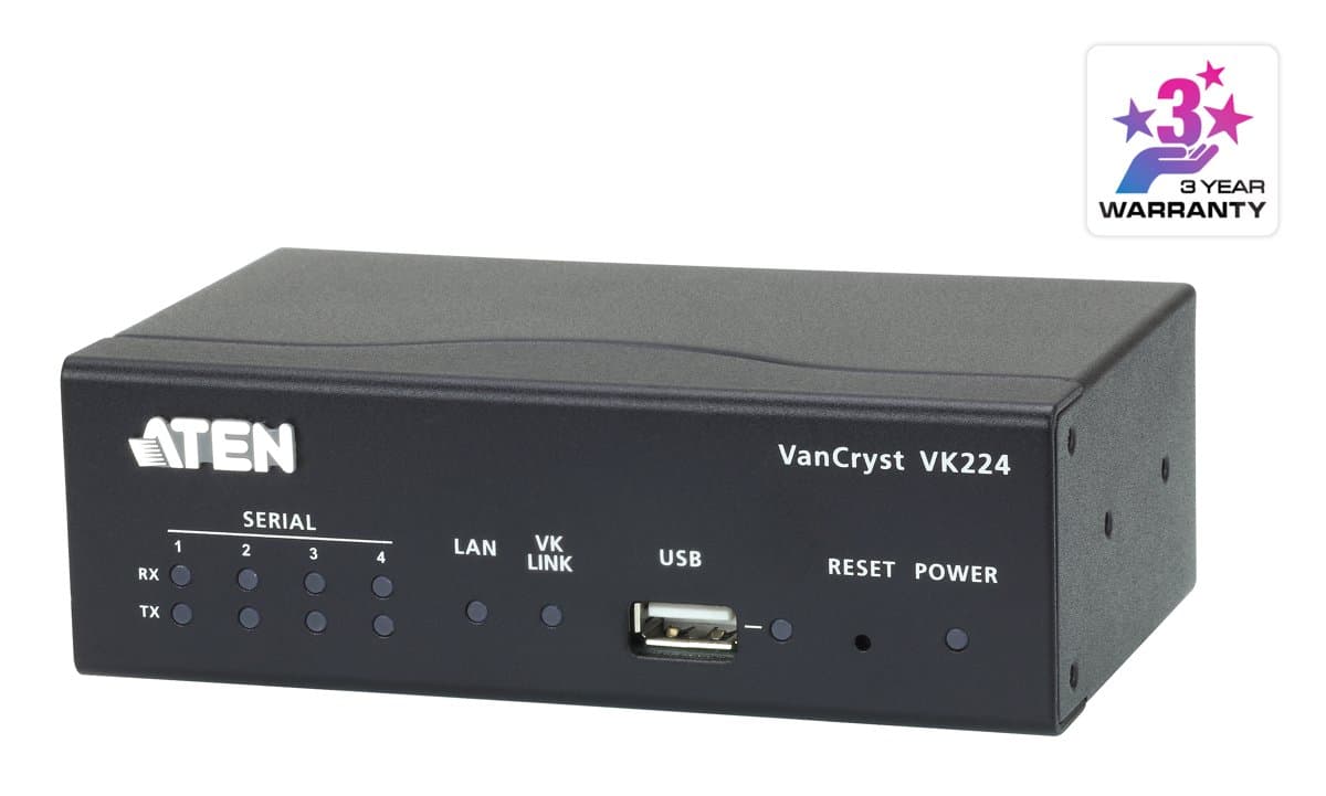 ATEN VK224, 4-Port Serial Expansion Box, RS-232/422/485, RJ-45, USB