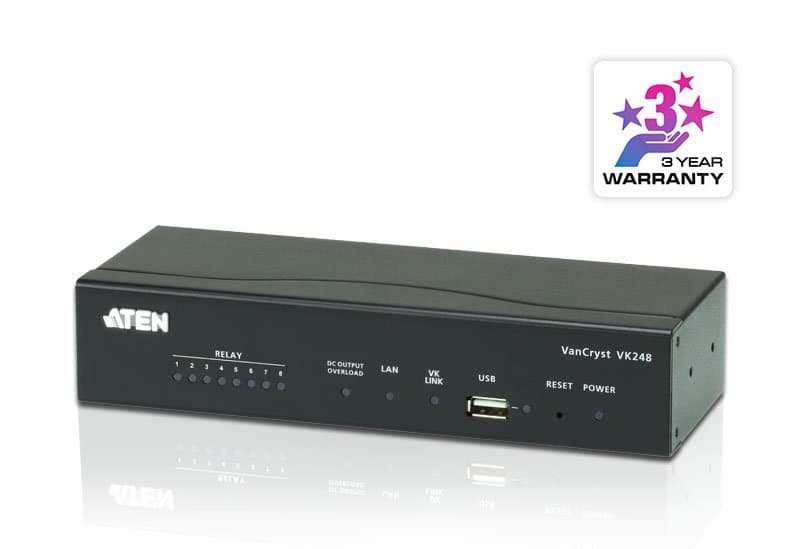 ATEN VK248 8-Channel Relay Expansion Box, Ethernet, 5V/48V, 300mA