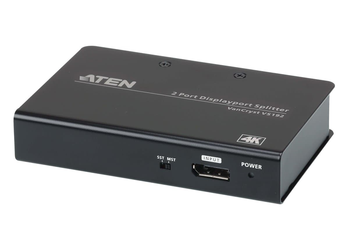 ATEN VS192 2-Port DisplayPort Splitter, 4K 60Hz, MST/SST Support