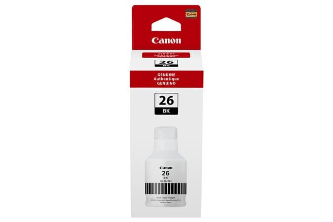Canon GI-26 Black MegaTank Ink, 6000-Page Yield, Original Canon, MAXIFY Compatible