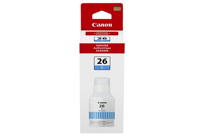 Canon GI-26 Cyan Ink Bottle, 132 ml, 14000-Page Yield, Original