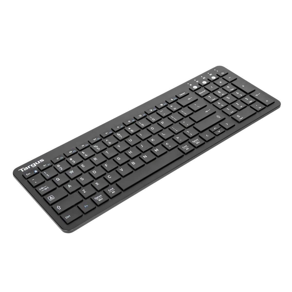 Targus AKB863US Wireless Keyboard, Full-Size, RF + Bluetooth, Antimicrobial