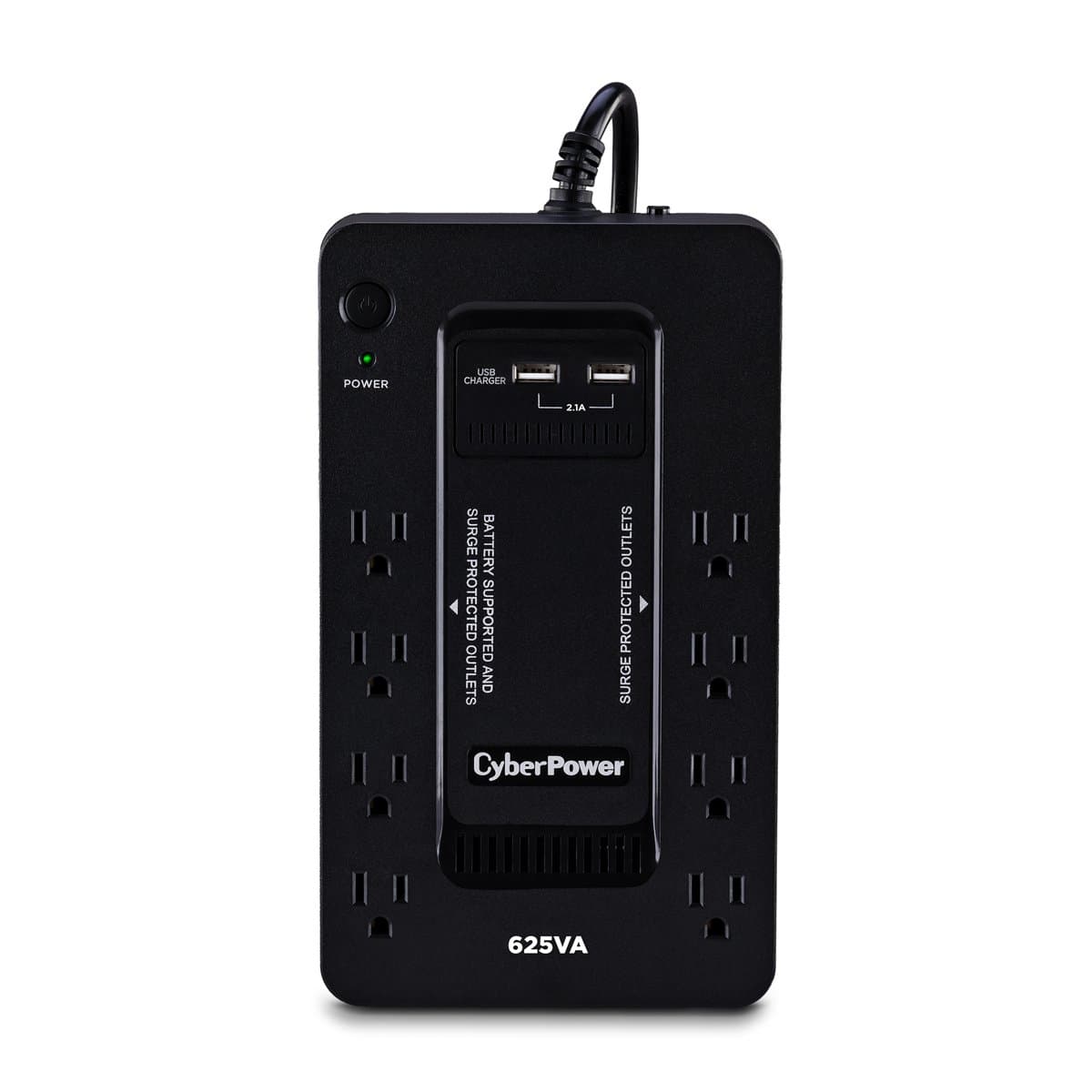CyberPower ST625U Compact UPS, 625VA/360W, Standby, 120V, 8 NEMA 5-15R Outlets