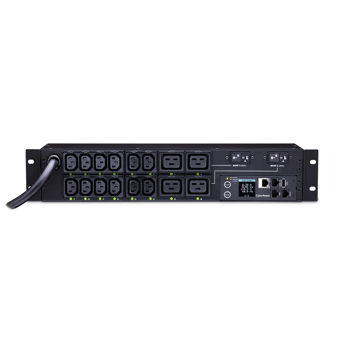 CyberPower PDU41008 Switched PDU, 200-240V 30A, 16 Outlets, 2U Rackmount