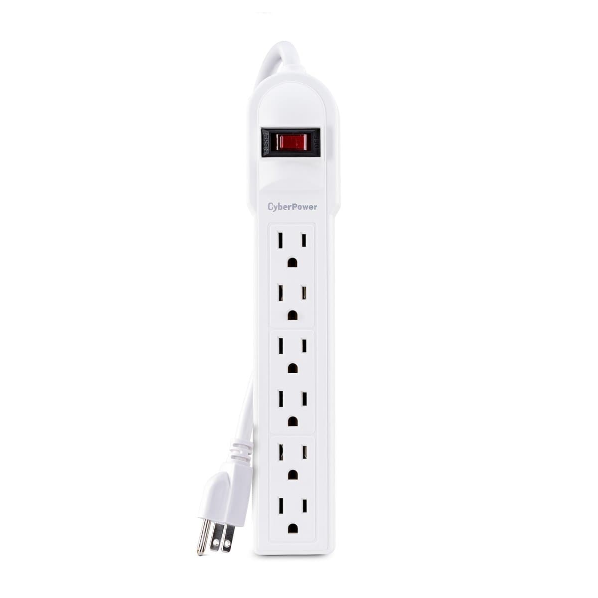 6FT CSB606W SURGE PROTECTOR CRD 6 OUT 900J EMI/RFI WHITE 50K CEG