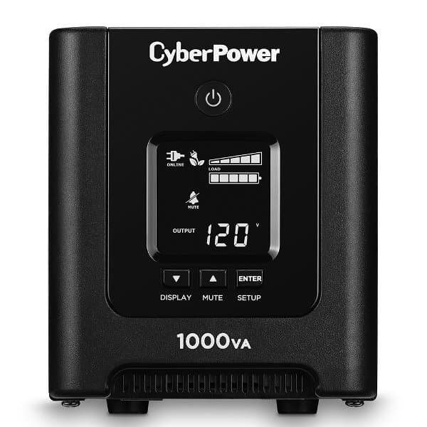 Cyberpower 1000VA 700W UPS Pfc LCD Avr Sine Wave 8 Out 15A Tower 3-Year Wty