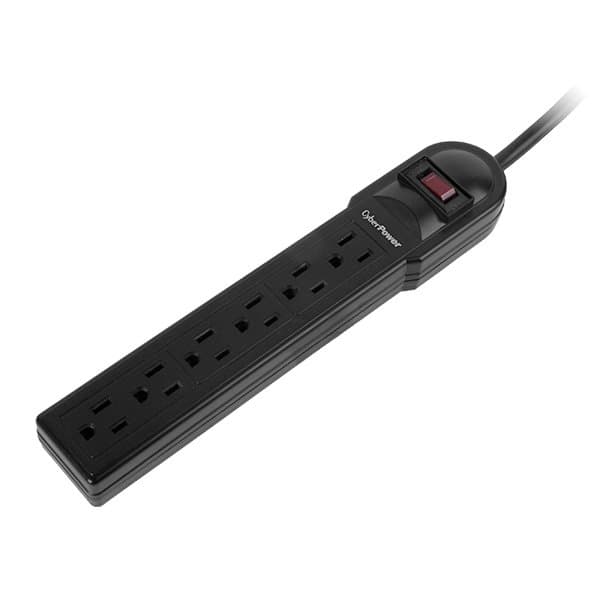 CyberPower CSB604, 900 J Surge Protector, 6 NEMA 5-15R, 125V 15A, 4 ft Cord