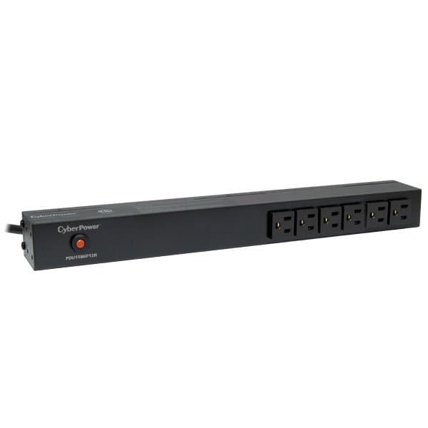 Cyberpower 15A Basic PDU 1U 18 Out 5-15R 120V 6F / 12R Out 5-15P 15ft Cord