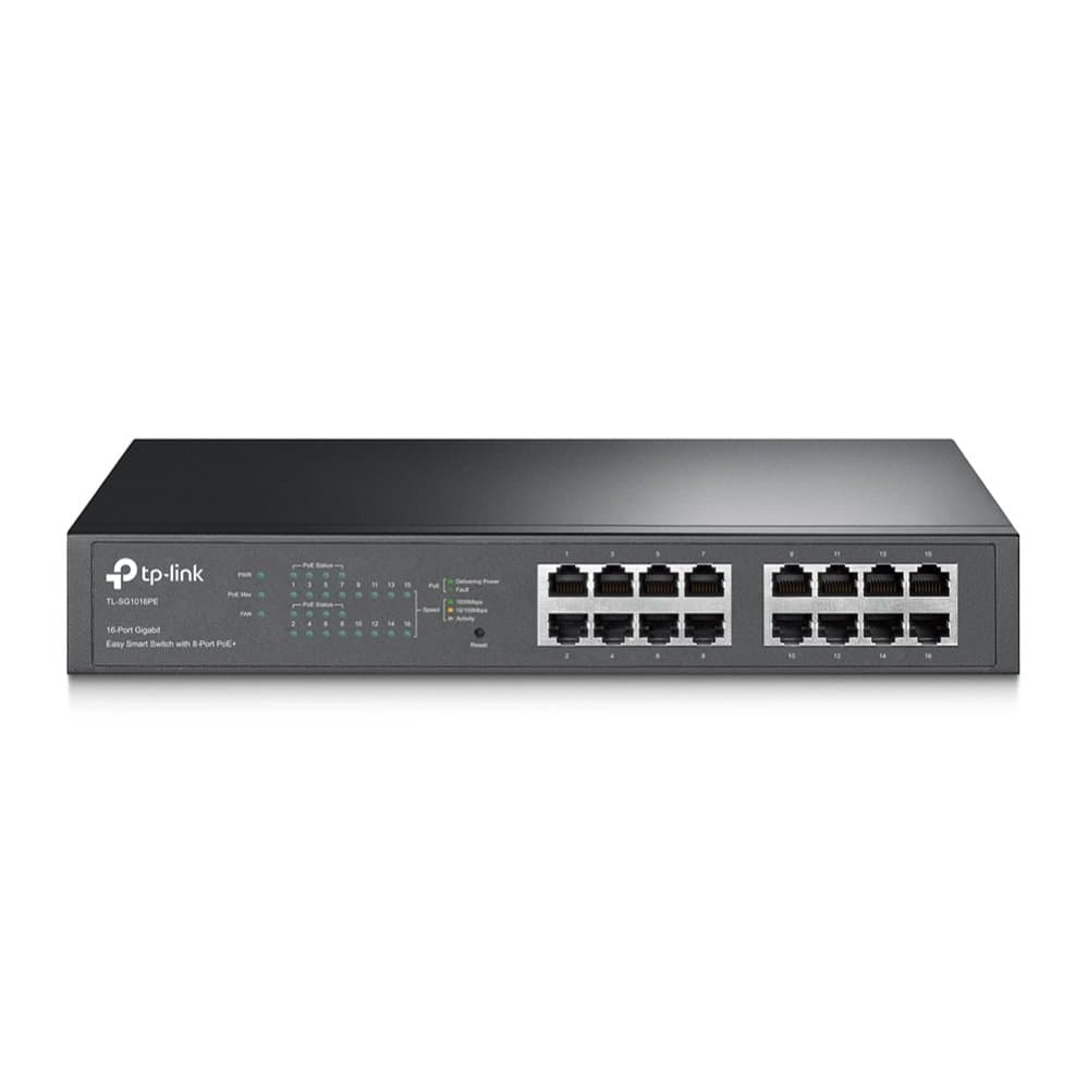TP-Link TL-SG1016PE, 16-Port Gigabit Ethernet, 8-Port PoE+, 150W, Managed L2