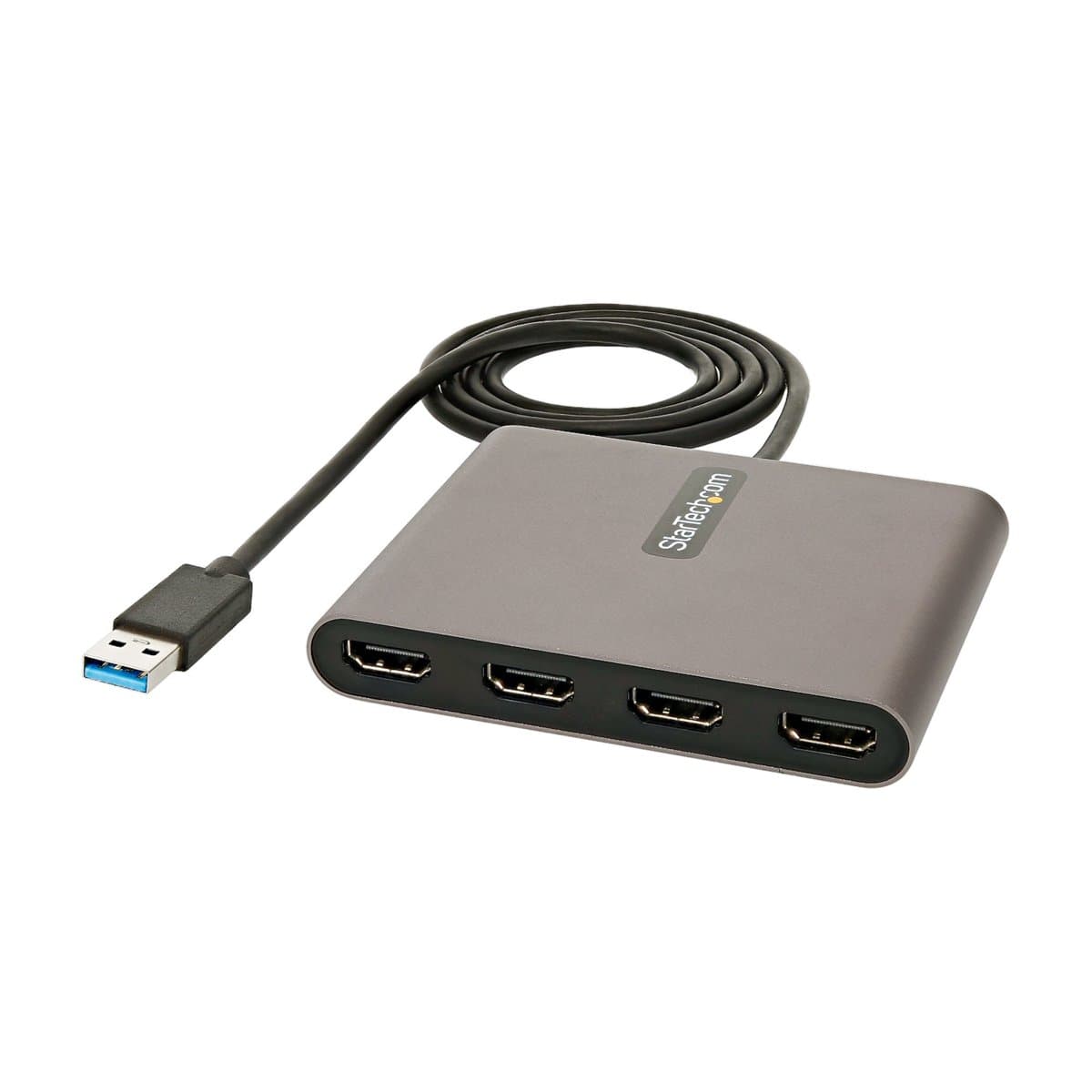 StarTech USB 3.0 to Quad HDMI Adapter, 4× 1080p Monitors for Windows, USB-A, Aluminum, TAA