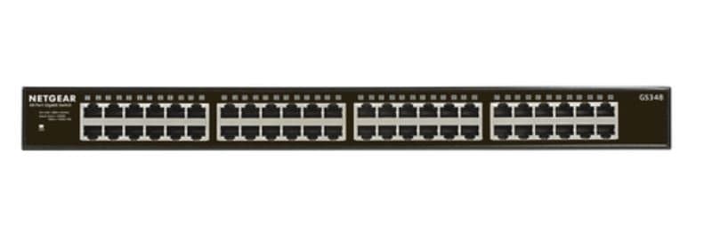 Netgear GS348, 48-Port Gigabit Ethernet, Unmanaged, 1U, 96 Gbit/s