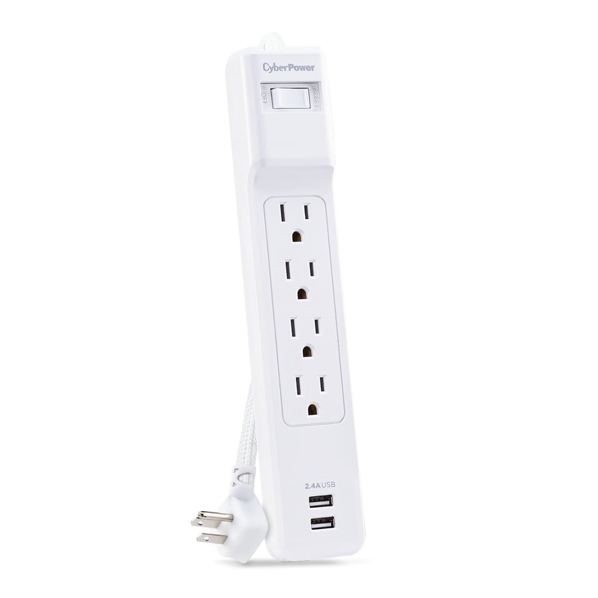 CyberPower P406U 500J Surge Protector, 4 AC Outlets, 2 USB-A, 6ft Cord