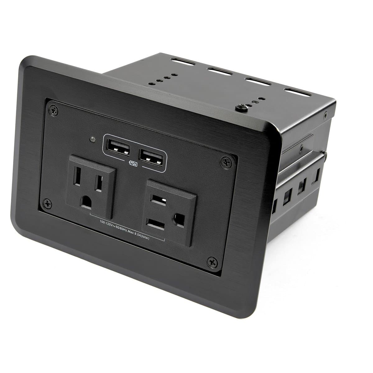 StarTech Conference Table Power Center, 2× AC Outlet, 2× USB, 120V, 10A