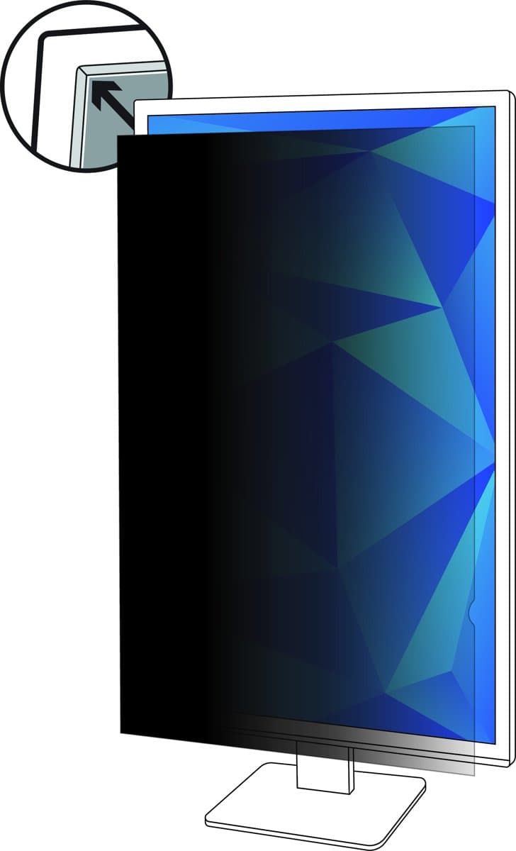 3M PF250W9P Privacy Filter, 25-inch, 16:9, Frameless Glossy/Matt