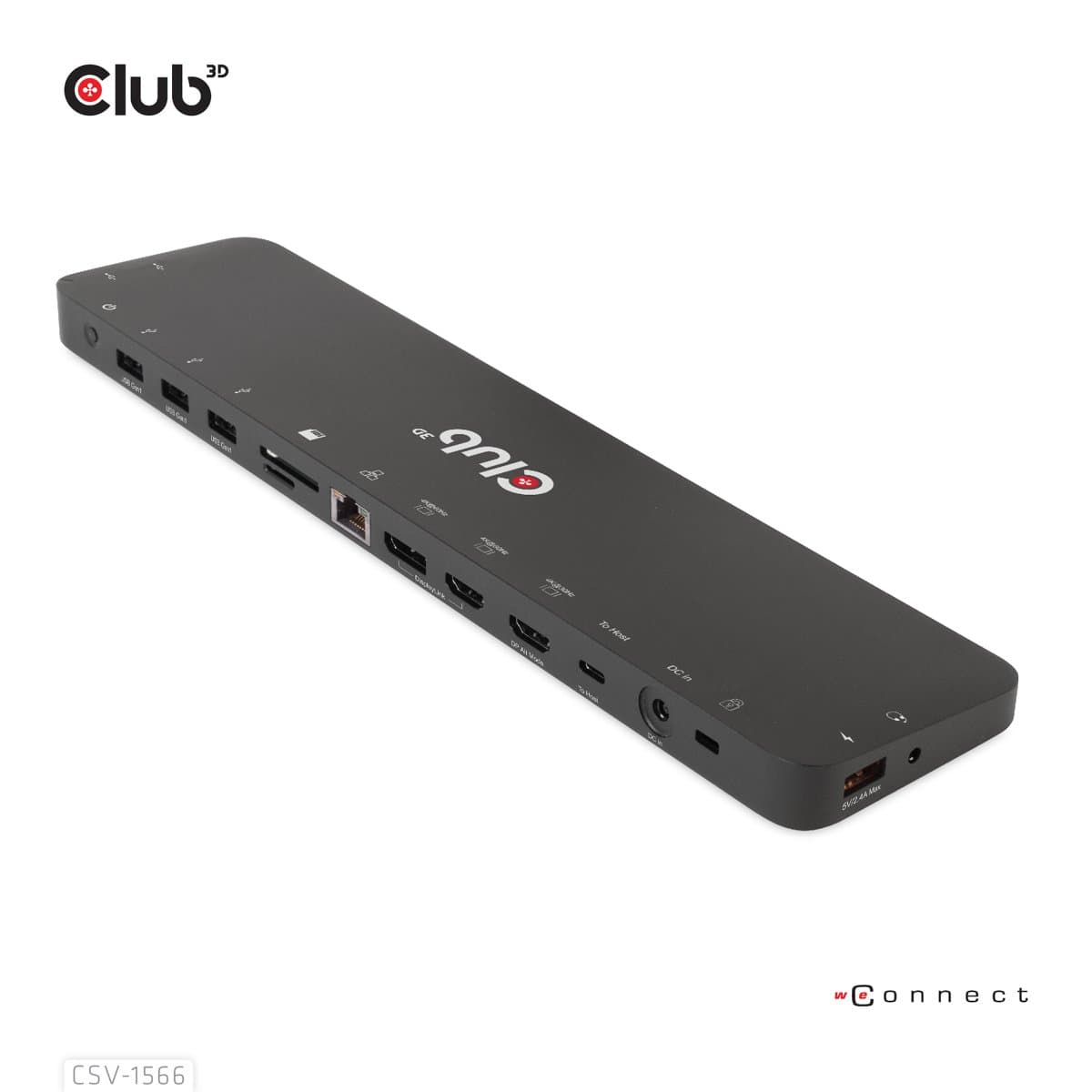 Club USB Gen1 Type-C Triple Display Dock, 120W Smart Charge, 2× USB-C, 4× USB-A