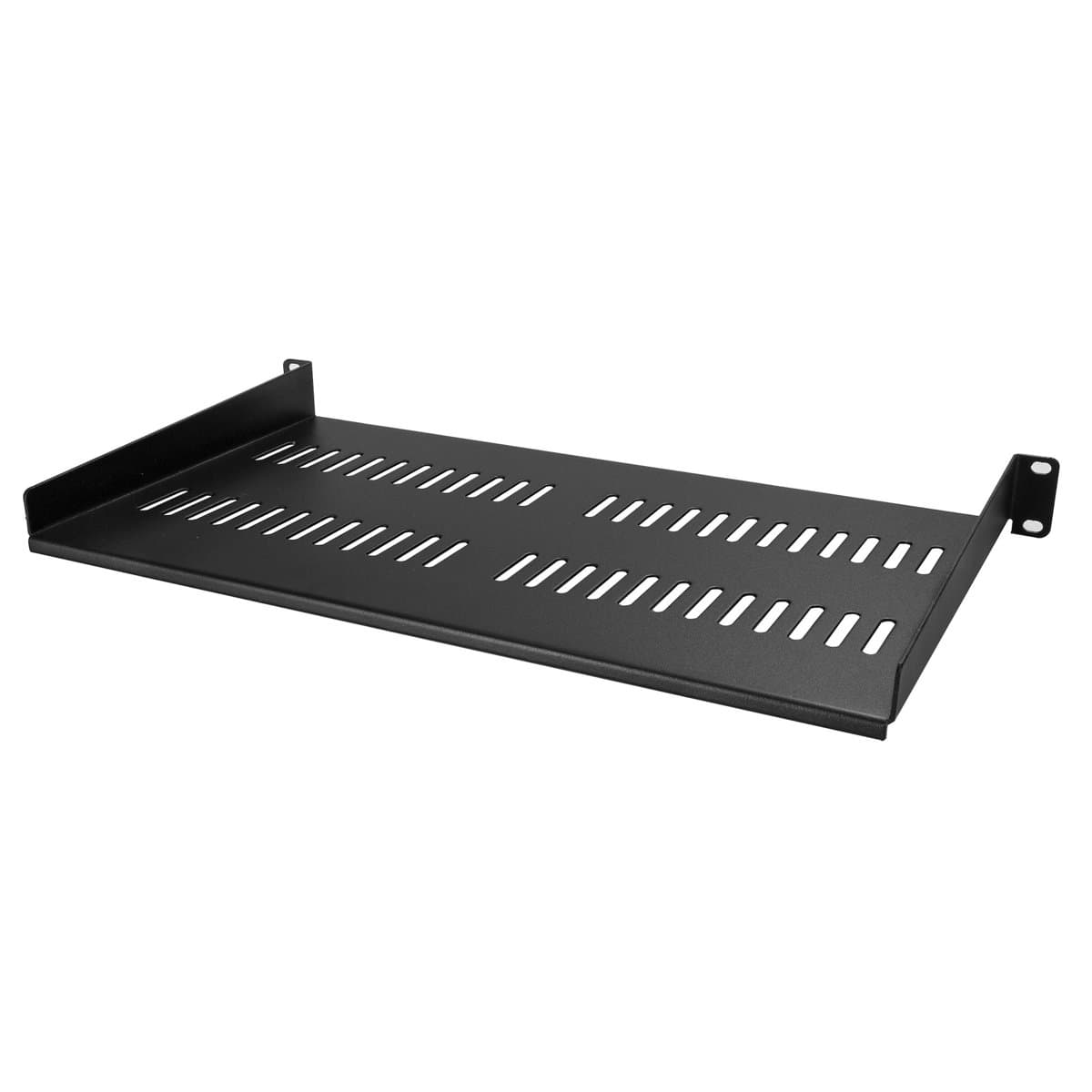 StarTech 1U Cantilever Rack Shelf, 19" Vented Steel, 10" Deep, 44 lb Capacity, Black