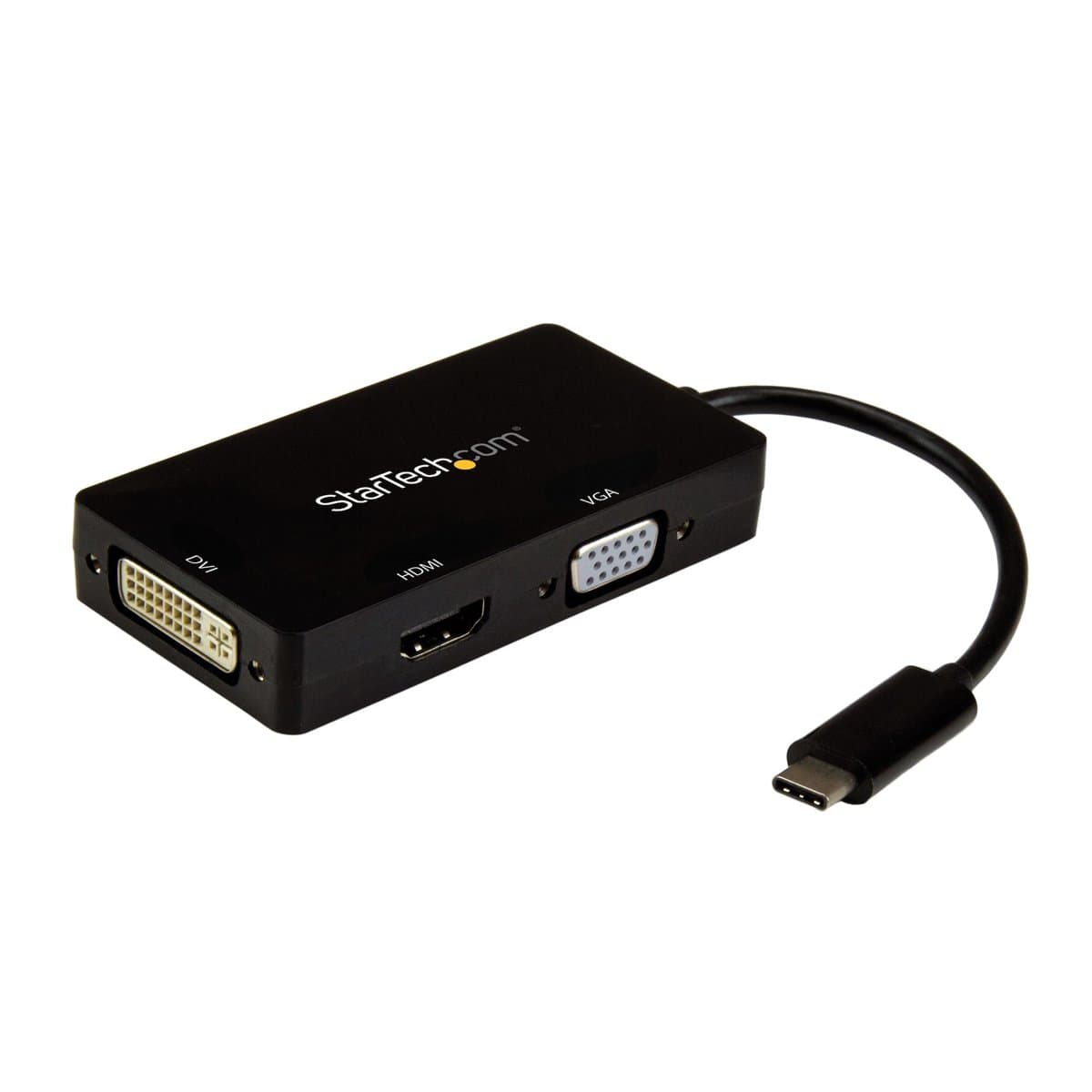 StarTech USB-C Multiport Video Adapter, 3-in-1, 4K 30Hz, HDMI/VGA/DVI