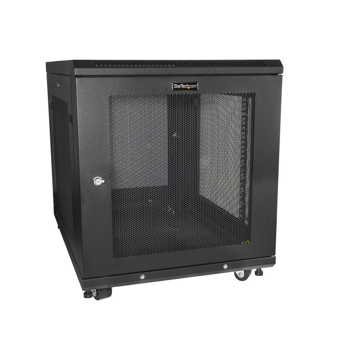StarTech 4-Post 12U Server Rack Cabinet, 19" Width, 450 kg Capacity, Freestanding, Key Lock