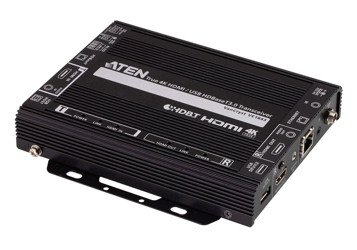 ATEN VE1843 4K HDBaseT 3.0 Transceiver, 4096×2160, 100m Cat 6a, Zero Latency