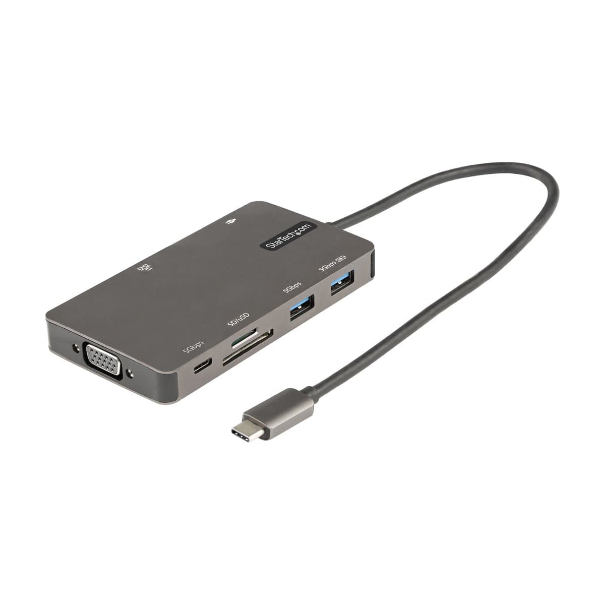 StarTech USB-C Multiport Adapter, 100W Power Delivery, HDMI/VGA, 5Gbps USB 3.0