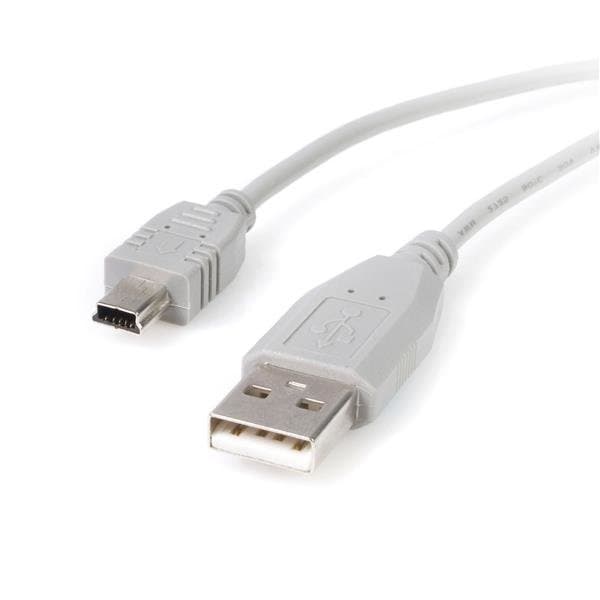 StarTech 1ft Mini USB Cable, USB 2.0, USB A to Mini-B, 0.48 Gbit/s