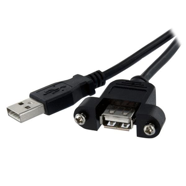 StarTech USB Panel Mount Cable, A-to-A, 1 ft, USB 2.0