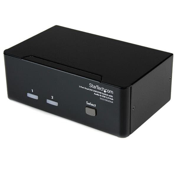StarTech 2 Port Dual DVI USB KVM Switch, 2048 x 1536, Audio, USB Hub