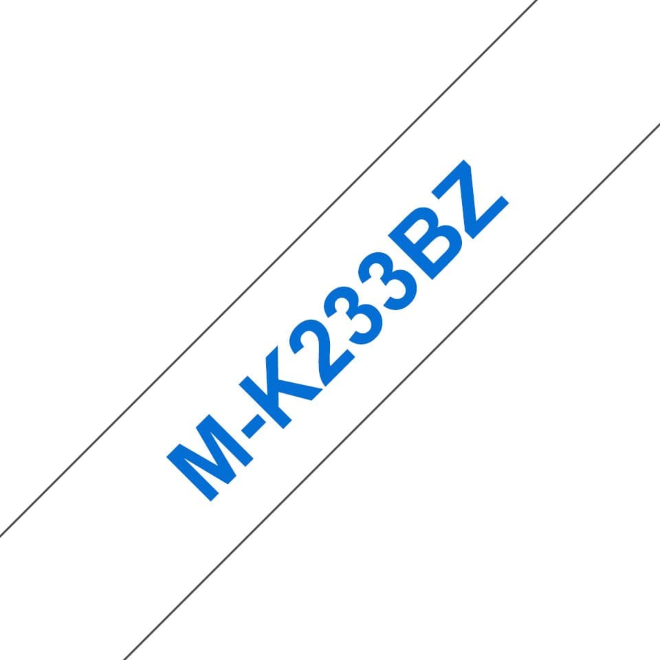 Brother M-K233B, 1/2 inch Blue On White Tape, 8m, M-Type
