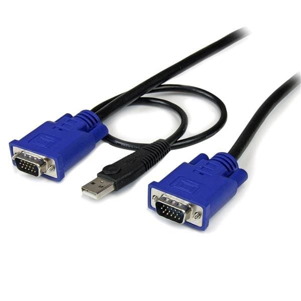 StarTech 10ft KVM Cable, USB VGA 2-in-1, Ultra Thin, Black